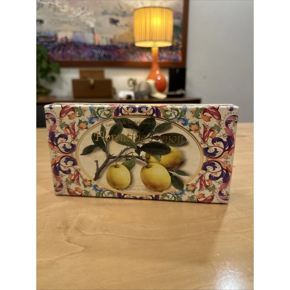 New Saponificio Artigianale Fiorentino 3 Florentine‎ Lemon Scented Soaps Italy